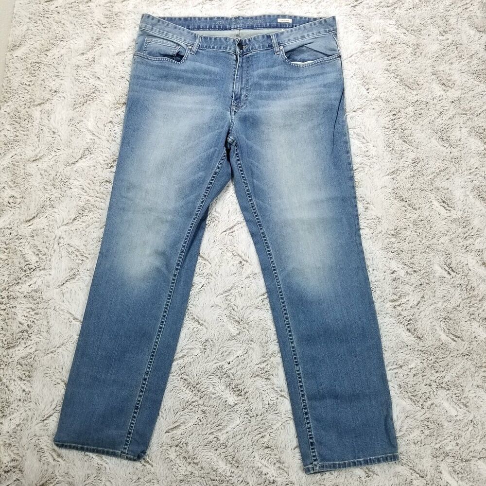 Calvin Klein Jeans Mens Size 38x32 Blue Slim Straight Medium Wash American Denim